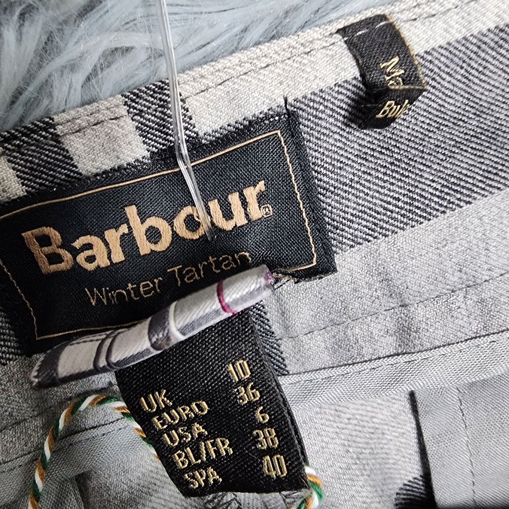 Barbour Winter Tartan Plaid Trousers in Gray and Black - Picture 7 of 9